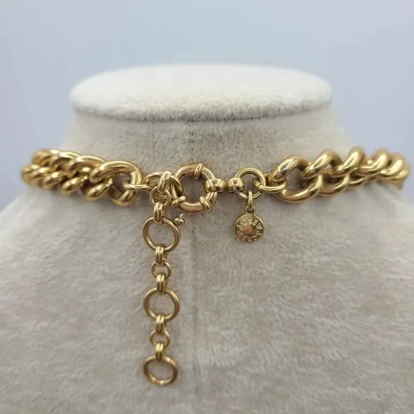 NWOT J Crew Tortoise Clear and Gold Crystal Statement Flower Necklace - Picture 5 of 12